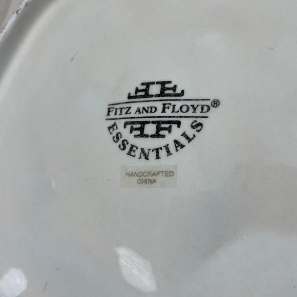 Fitz and Floyd Holiday Bells Canape Snack Cookie Plate Christmas 8 3/4" Gold Red - Picture 3 of 11